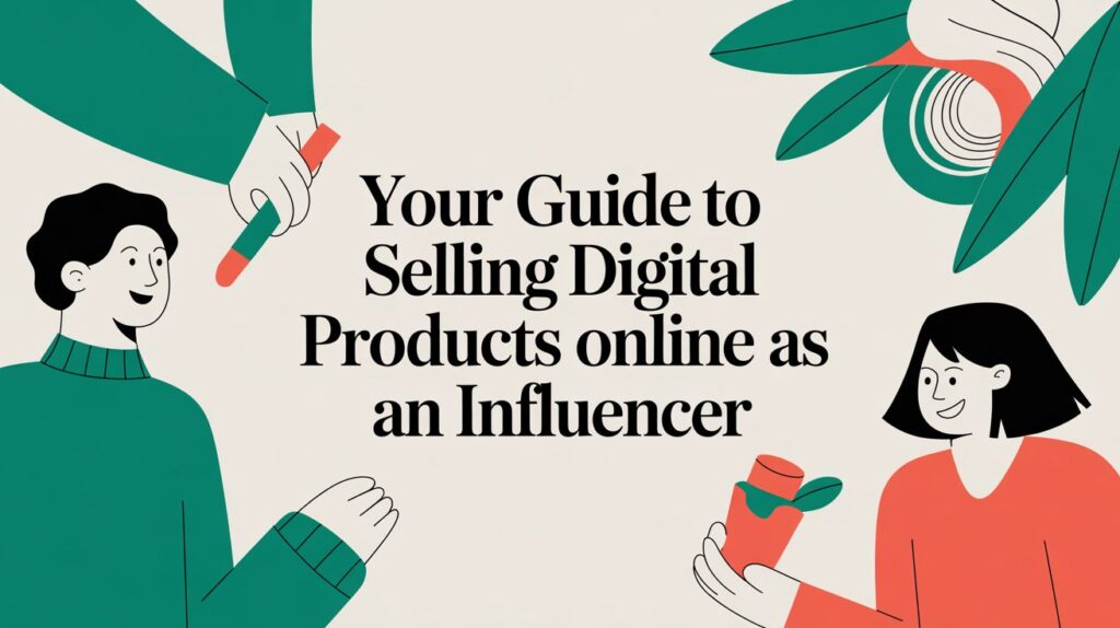 selling digital products online influencer illustration